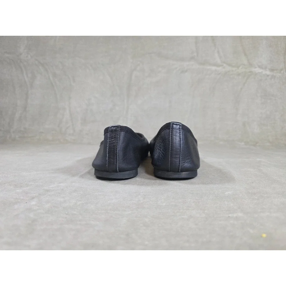 Le Matin Black Leather Pointed Toe Buckle Ballet Flats Made in Italy Womens 9